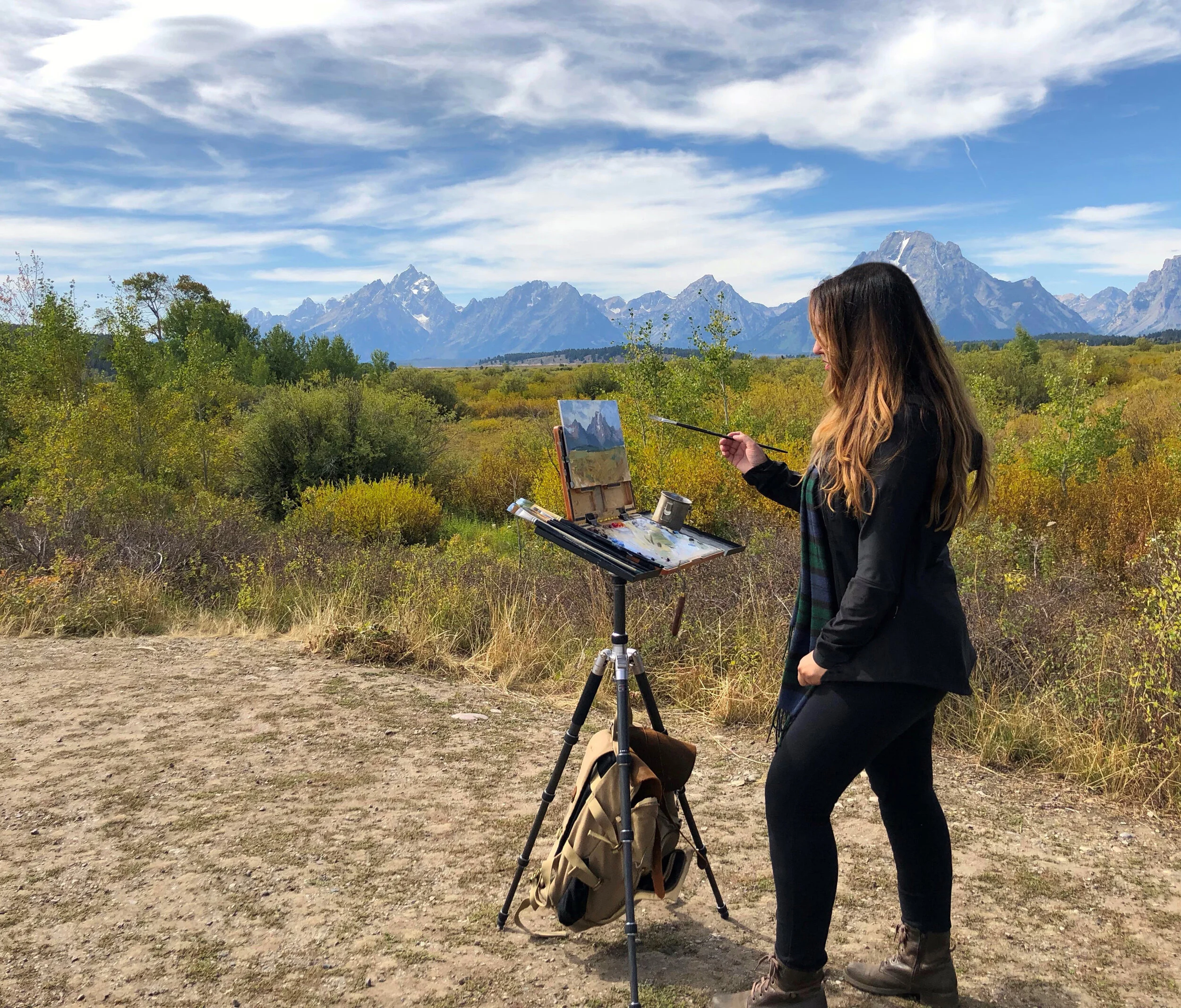Michelle Dunawy using her custom PassPort at the Grand Teton National Park