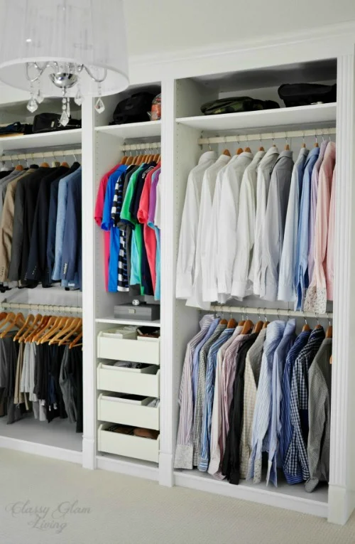 Custom Glass Top Closet Shelves - Transitional - Closet