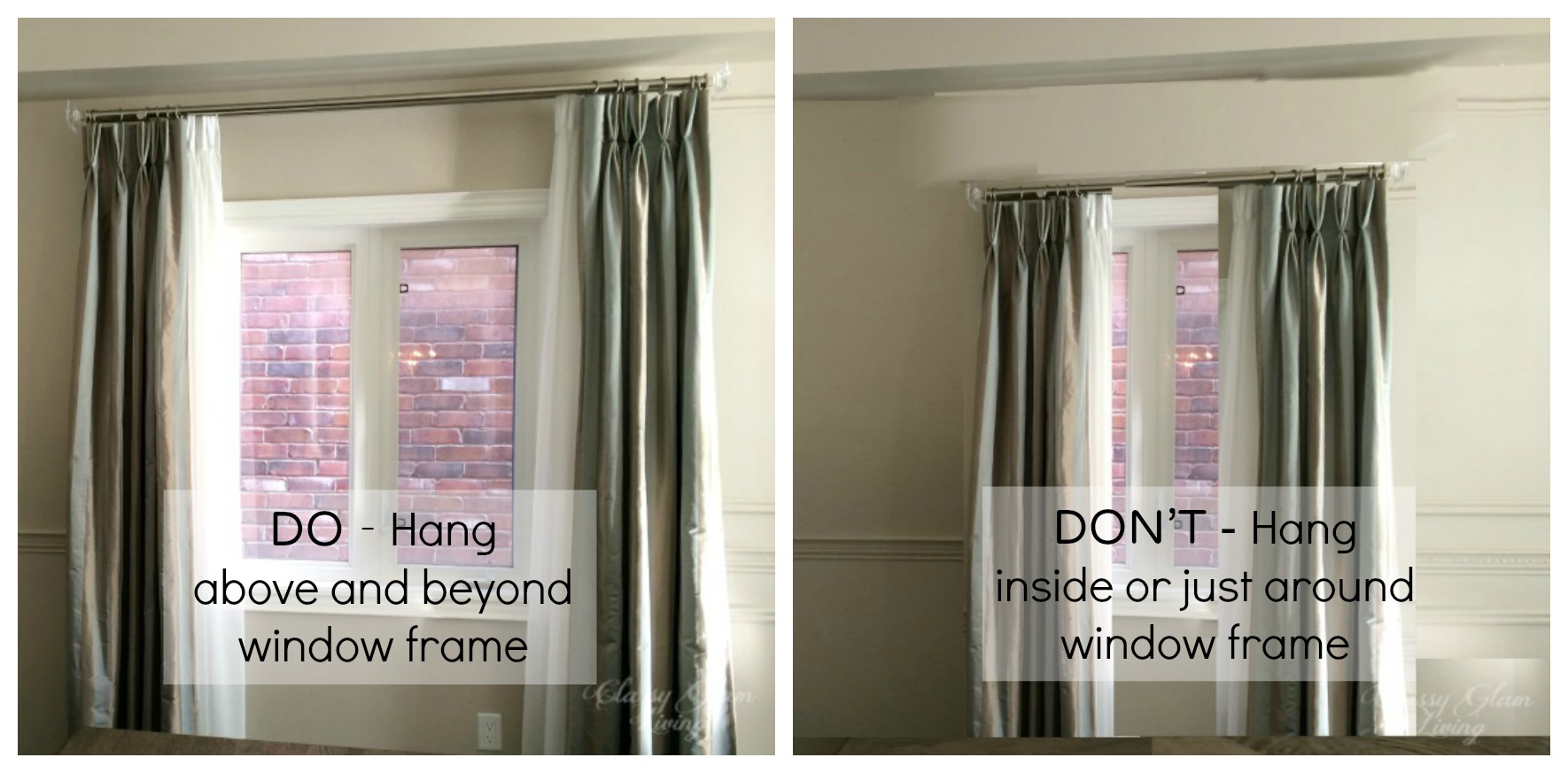 How To Hang Draperies Not The Dollhouse Way Classy Glam Living