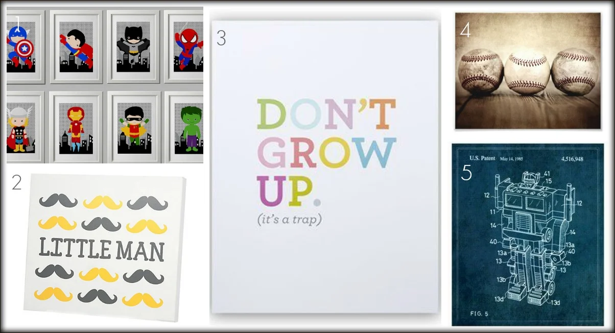 sources: 1. Etsy ; 2. ONE KINGS LANE; 3. CHAPTERS INDIGO ; 4. ZAZZLE; 5. HAUTELOOK