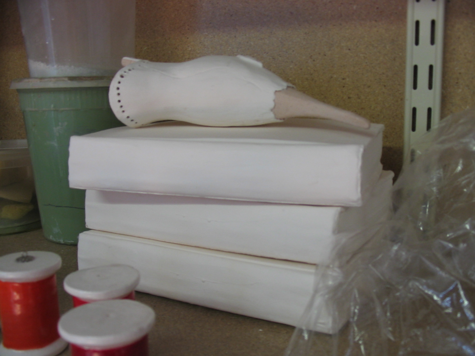 books and a hummingbird head