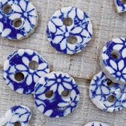 Handmade Ceramic Birch Buttons: 1.25 Blue – B. Cronk Ceramics