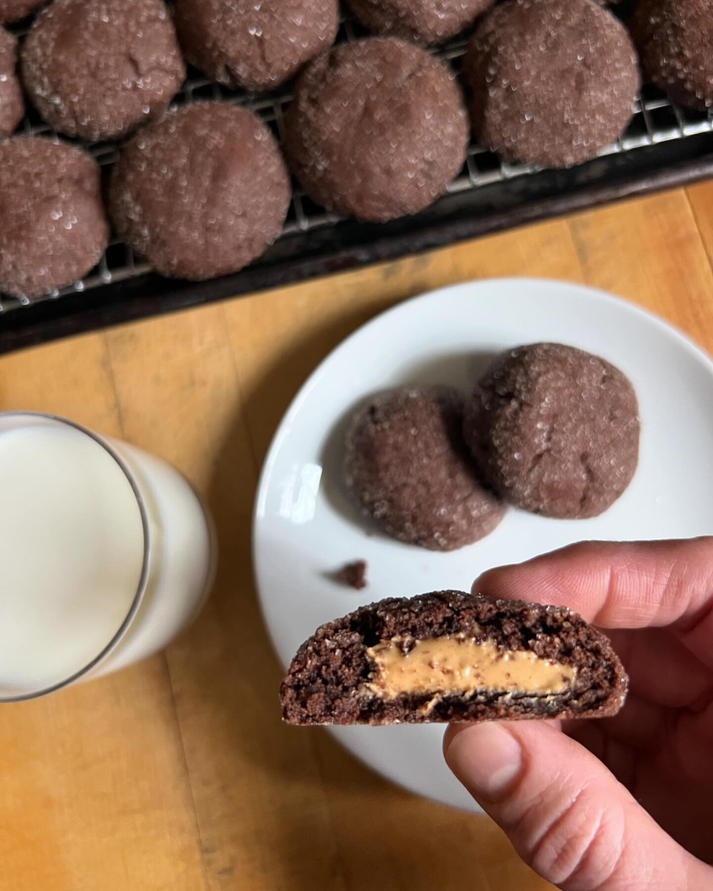 Chocolate Peanut Butter Cup Cookies from @smittenkitchen&rsquo;s latest cookbook are everything I had hoped for; thank goodness I made a double batch. *swoon* #SmittenKitchenKeepers