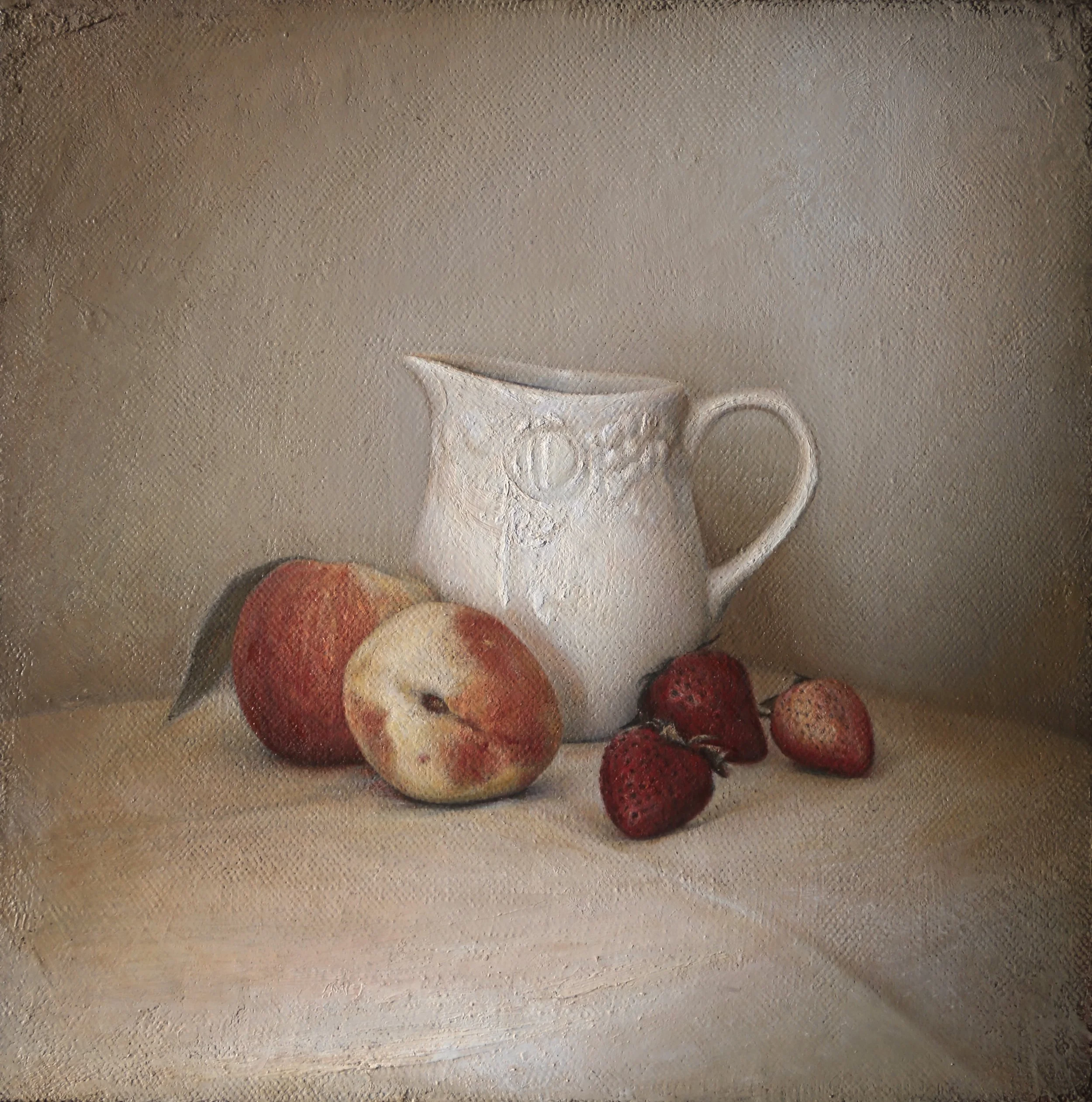 Peaches and Cream | 15" x 15" (38x38cm) | Oil on Hemp