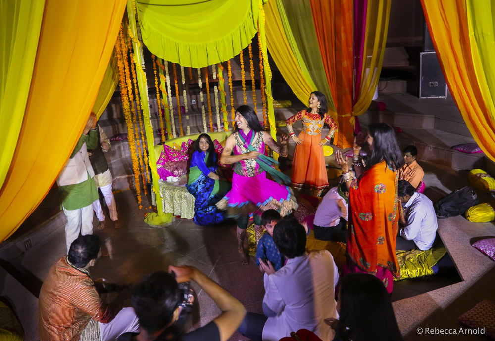 Sarina & Rajat's wedding, day 1 of 4. Welcoming night. Guests arrive for Mendhi - henna tattooing. 