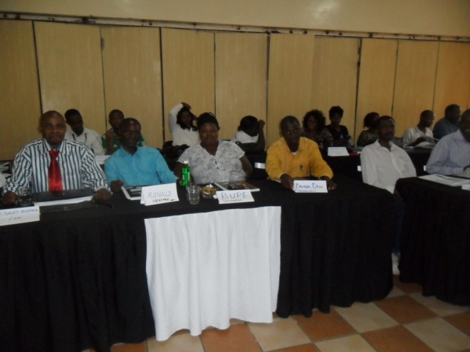 Stanley Mulenga and the rest of the participants from various organizations, attending five-day training in Good Governance and Management at CHEP