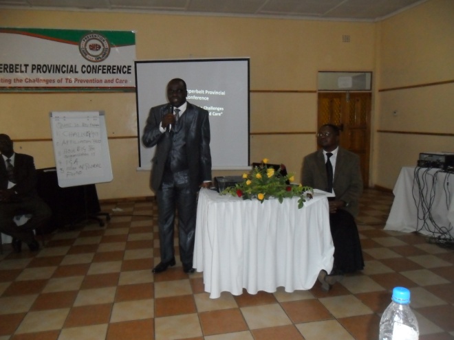 CHEP Executive Director Mr. Roy Mwilu giving few remarks in the preamble of the conference at Copperbelt Health Education Project