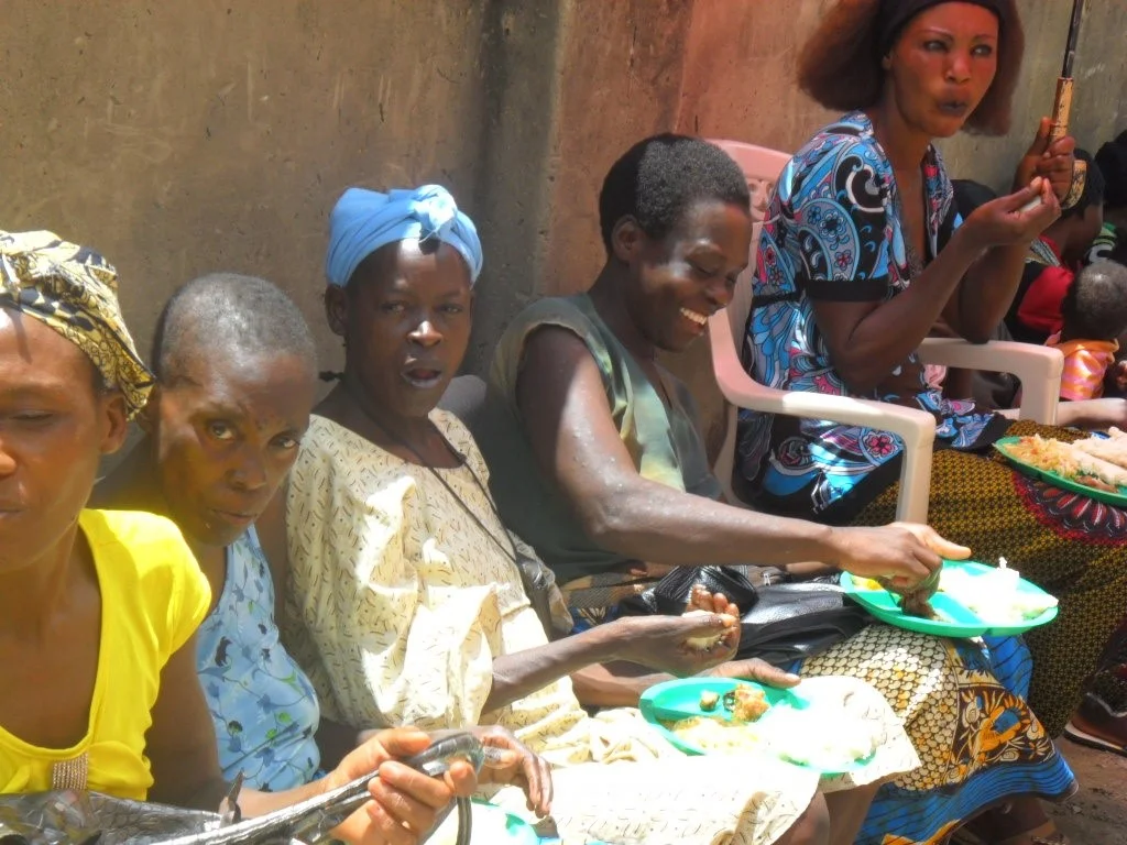 Before we gave our clients mealie meal and beans, we prepared nshima with chicken and cabbage and we served to the patients and they enjoyed and they were all very very happy