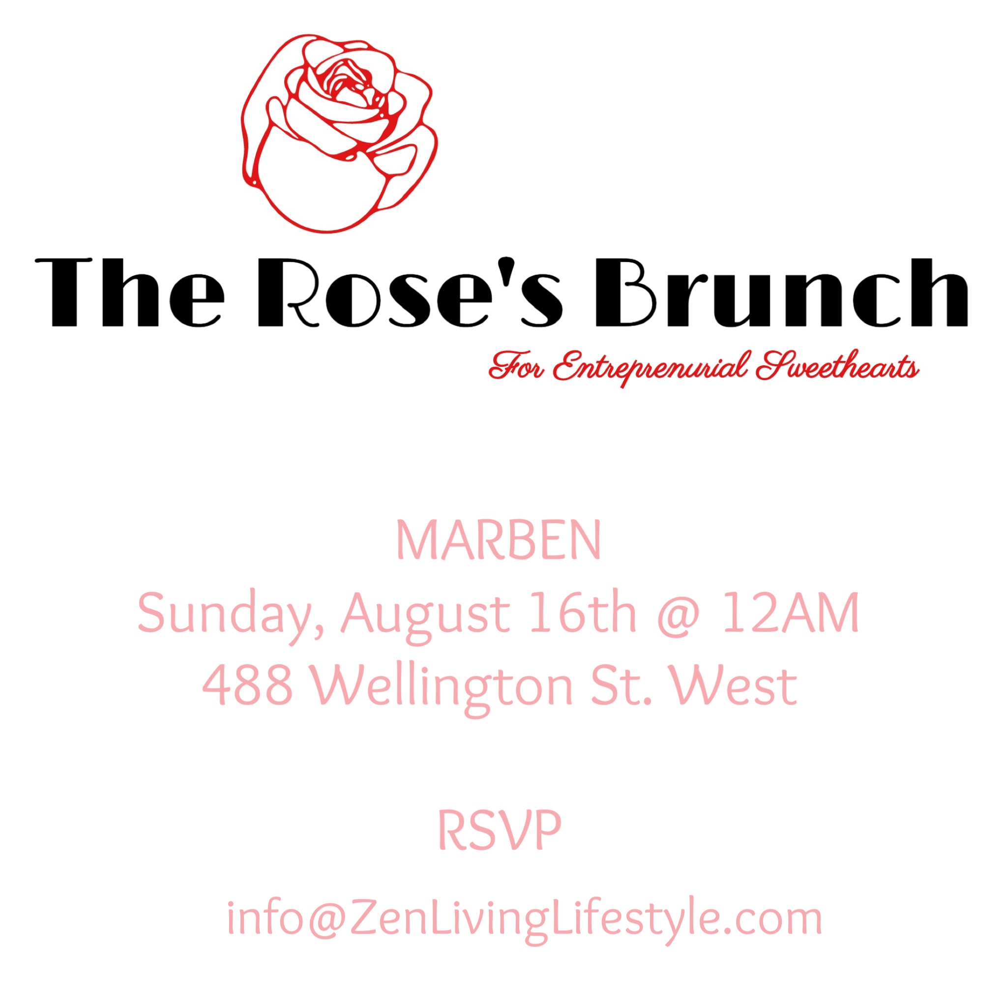 The Rose's Brunch Private Invitation