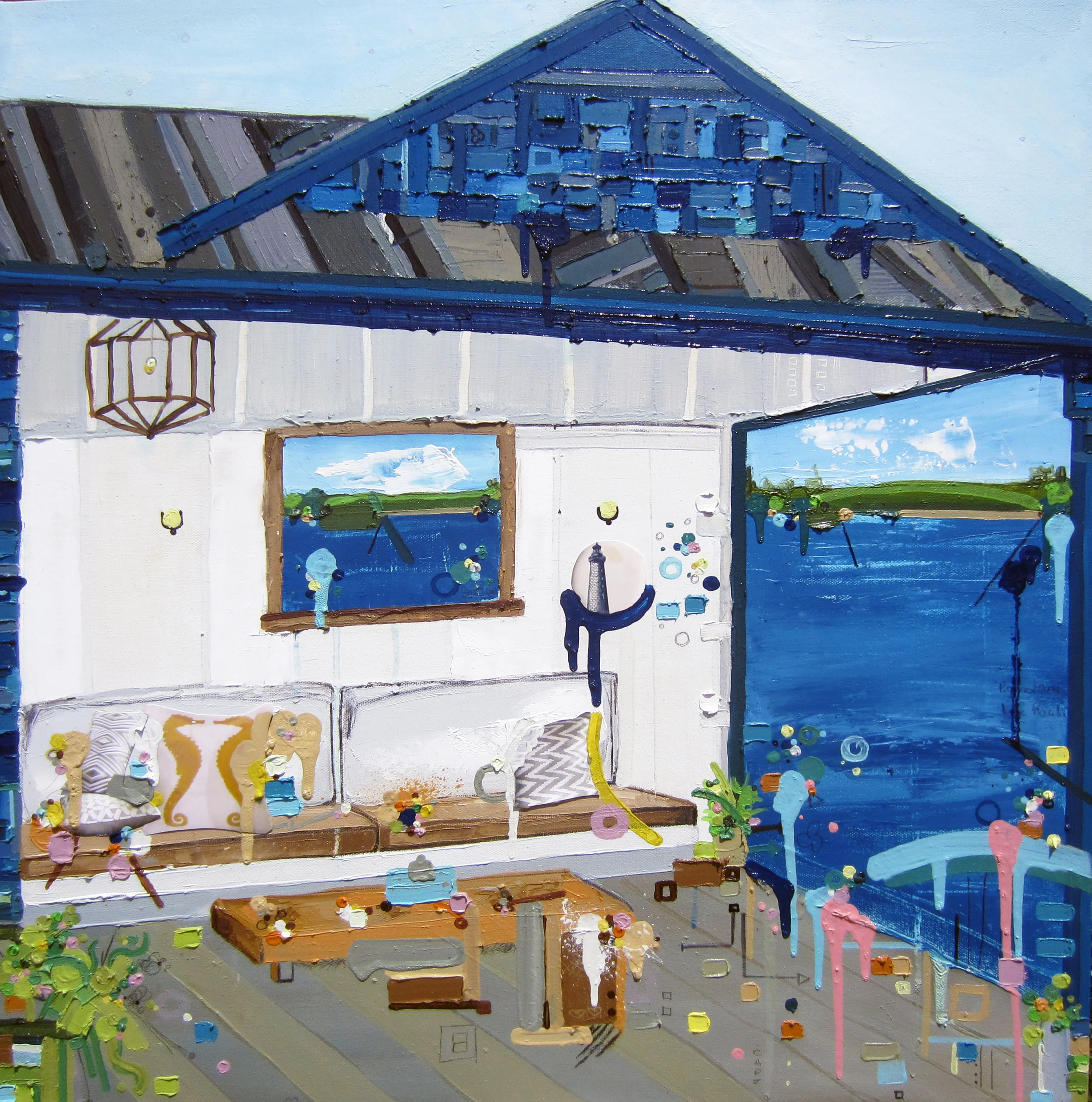 Mirror Lake, 2013, Oil and Mixed Media on canvas, 24 x 24 inches