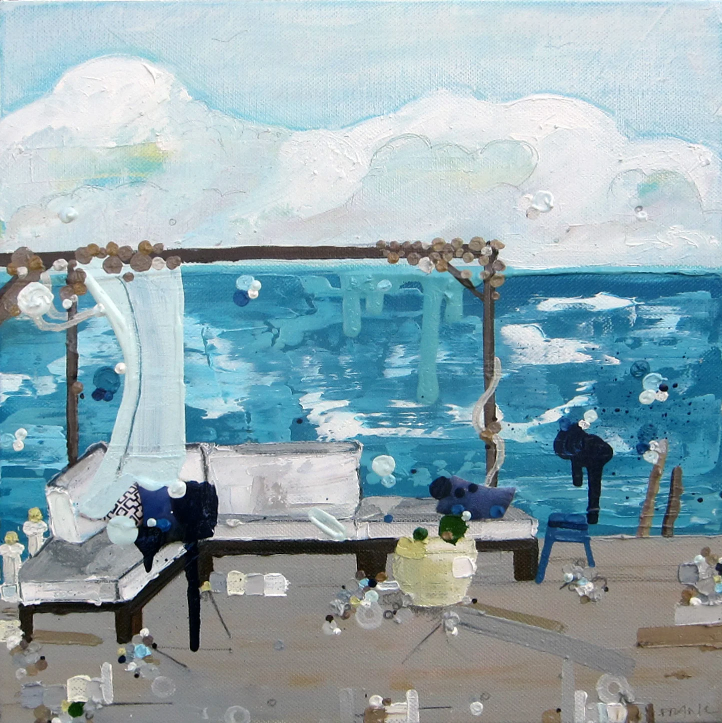 Plain Sight III, 2012, Oil and Mixed Media on canvas,12 x 12 inches