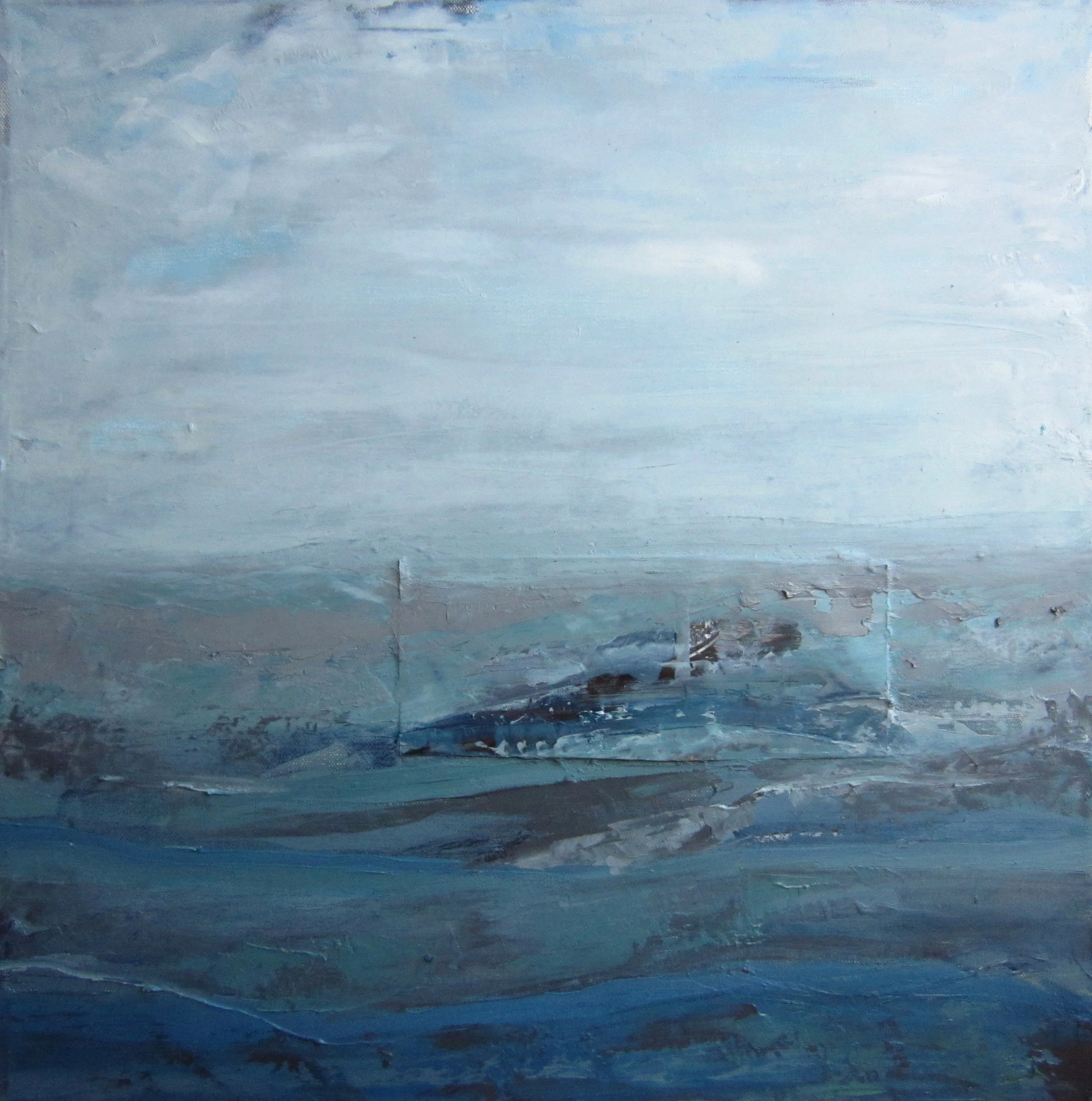 Awash, 2016, Oil and Mixed Media on canvas, 24 x 24 inches 