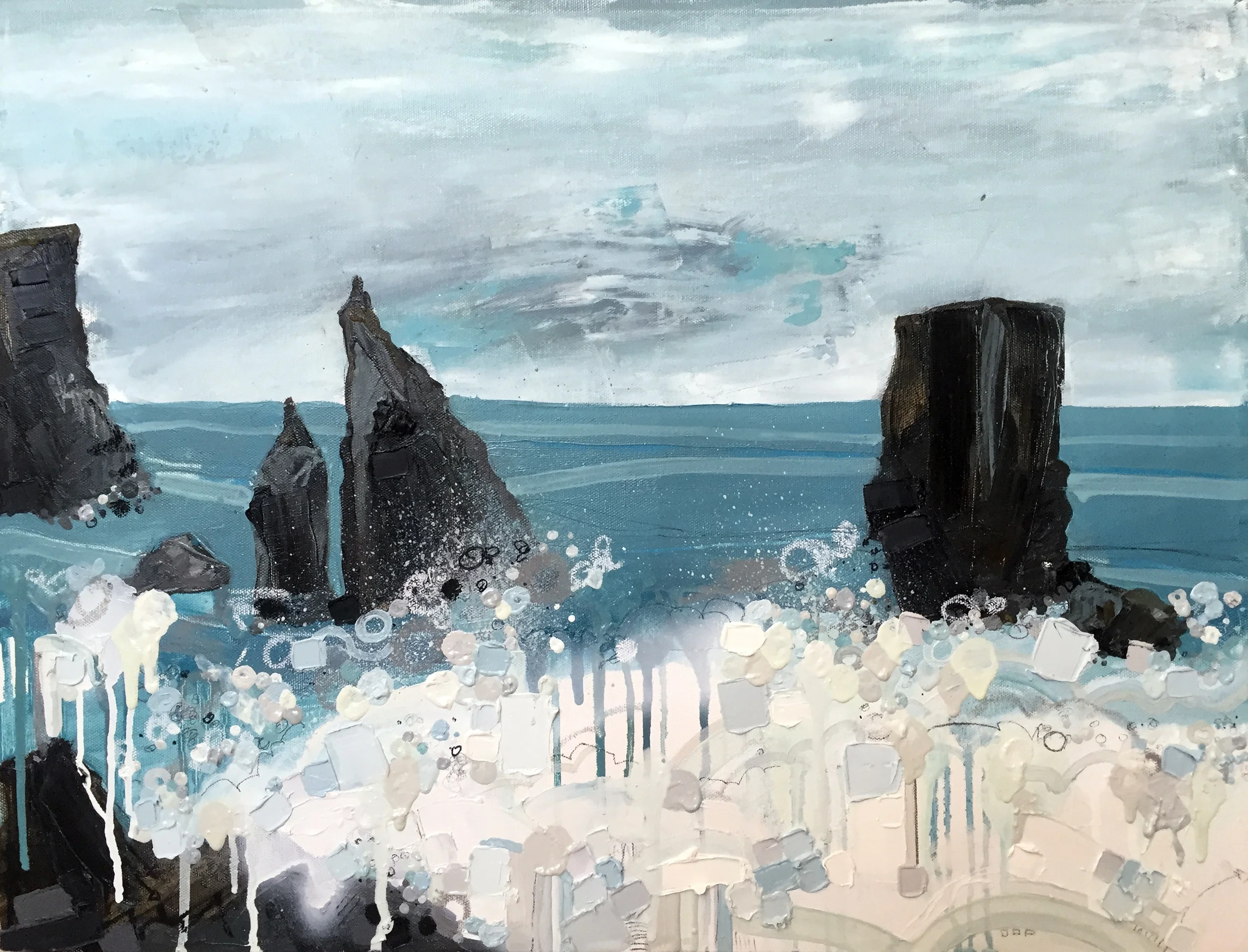 Neptunion, 2016, Oil and Mixed Media on canvas, 18 x 24 inches