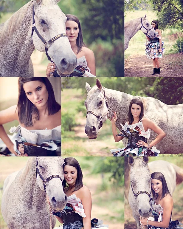 Newspaper + duck tape + horses + snake = Our Photoshoot