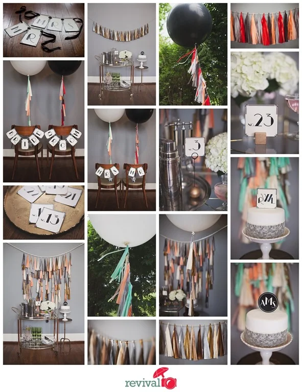 1920s Art Deco Inspired Wedding Decor by Tuck and Bonte Photos by Revival Photography Photo