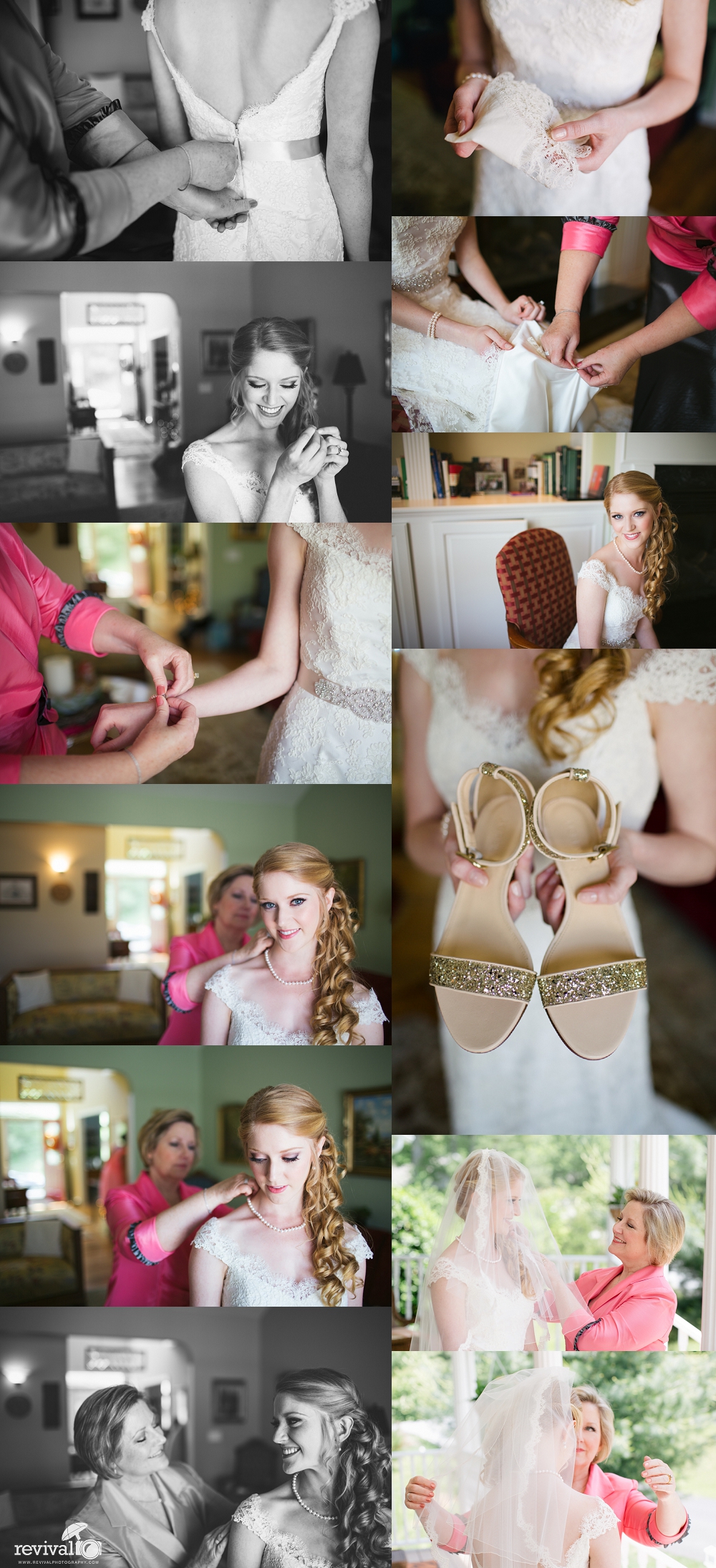 Bride getting ready with mother Photos by Revival Photography Wedding at the Highland Lake Inn in Flat Rock NC Wedding Photos by www.revivalphotography.com