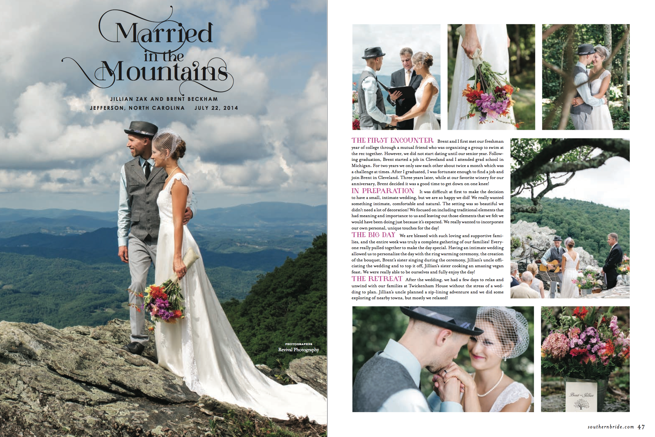 Revival Photography Featured in Southern Bride Magazine 2015 Winter-Spring Issue www.revivalphotography.com