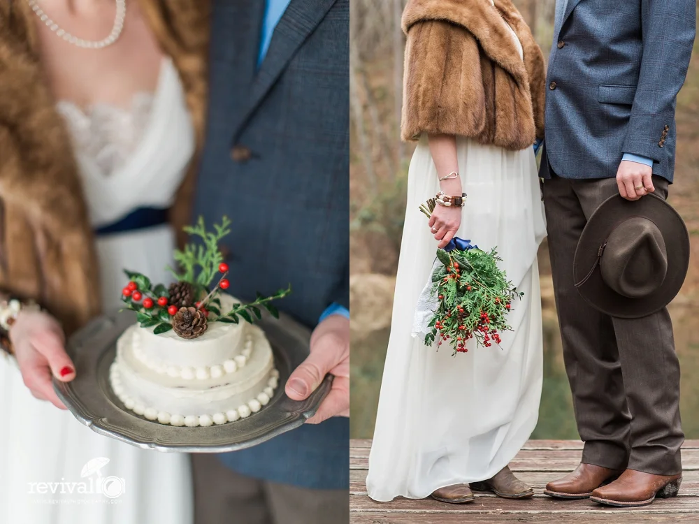 Photos by Revival Photography Vintage Inspired Winter Elopement on New Years Eve Mast Farm Inn www.revivalphotography.com