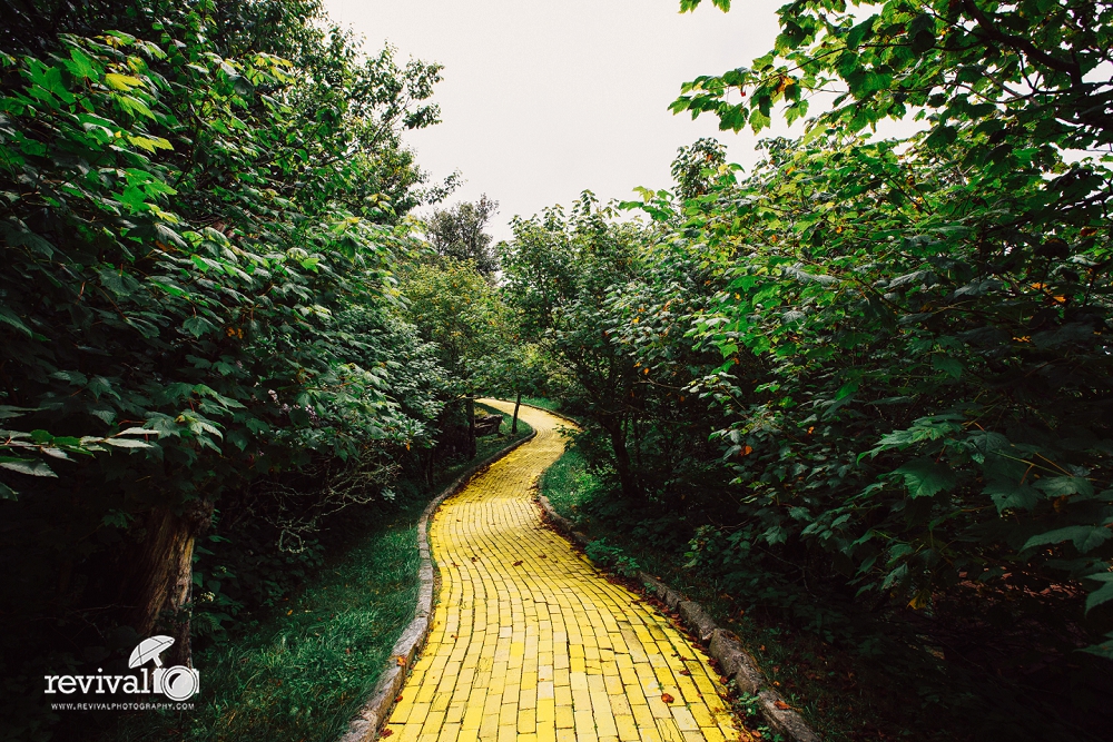 The Yellow Brick Road at The Land Of Oz Theme Park Whimsical Creative Destination Wedding at Abandoned Themepark The Land of Oz in Beech Mountain www.revivalphotography.com