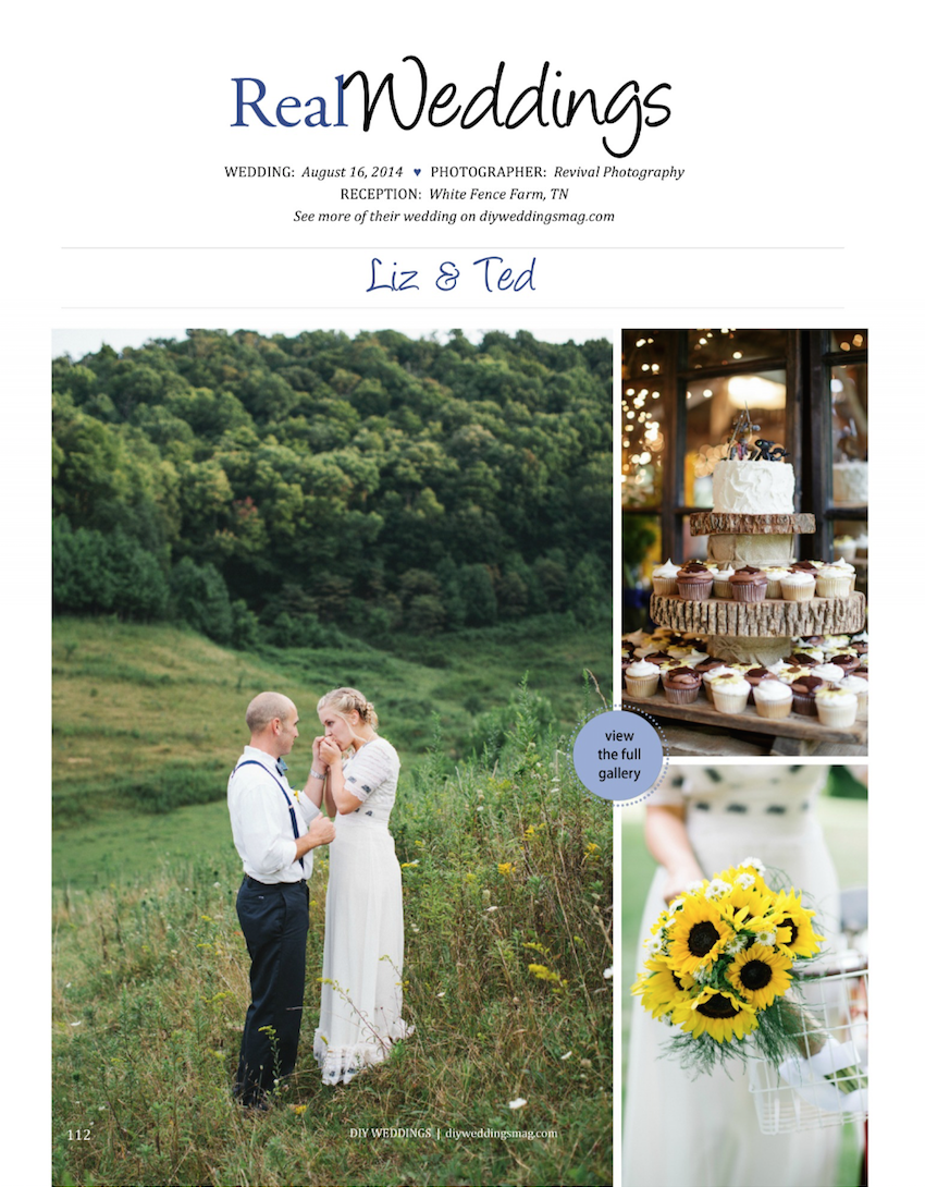 We are so excited to announce that Liz + Ted's beautiful mountain wedding is featured in the latest issue of DIY Weddings Magazine! www.revivalphotography.com