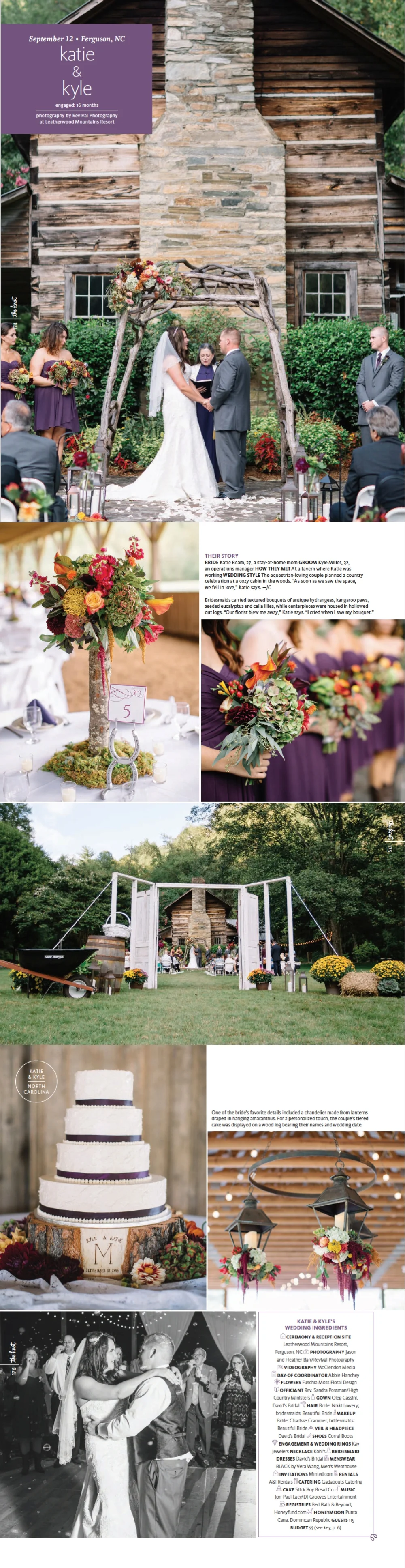 Revival Photography Featured in The Knot: The Carolinas Real Weddings Fall 2016 Issue www.revivalphotography.com