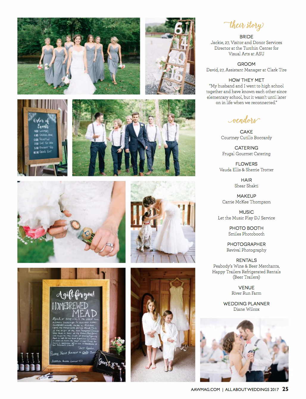 Jackie + David's Wedding was featured on the Cover of All About Weddings Magazine! Photography by Revival Photography www.revivalphotography.com