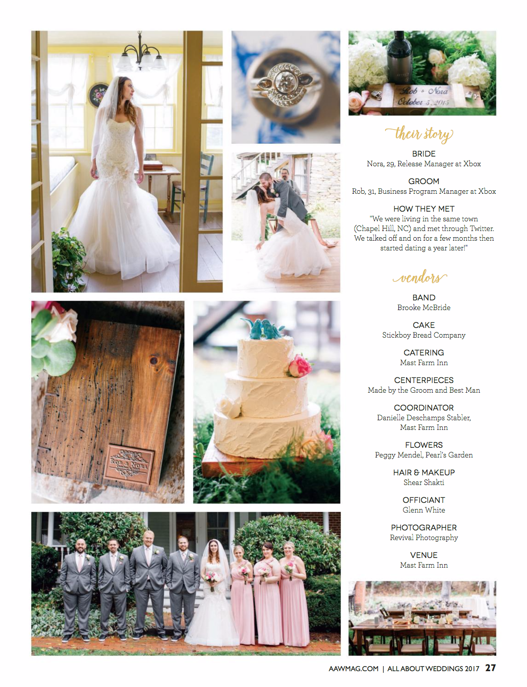 Jackie + David's Wedding was featured on the Cover of All About Weddings Magazine! Photography by Revival Photography www.revivalphotography.com