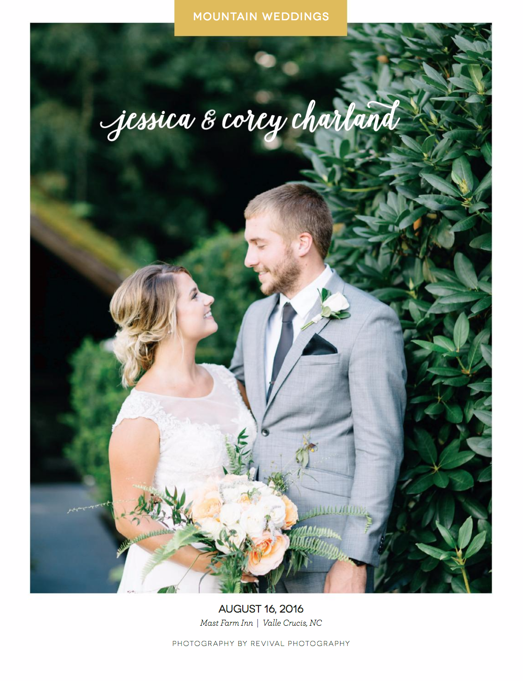 Jackie + David's Wedding was featured on the Cover of All About Weddings Magazine! Photography by Revival Photography www.revivalphotography.com