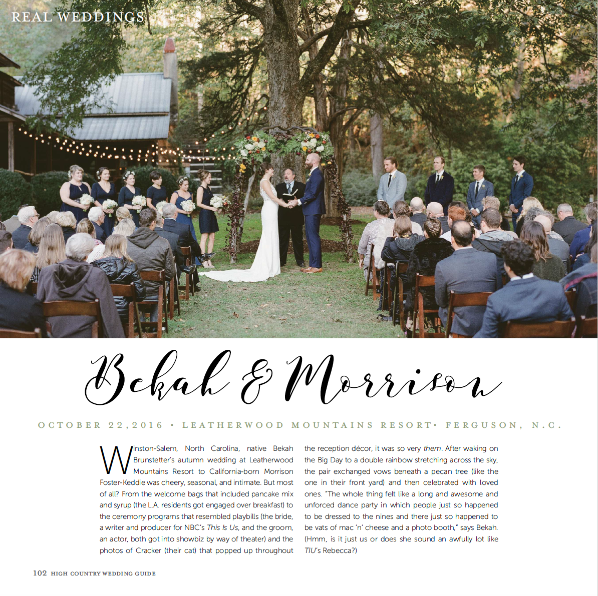 Bekah + Morrison's Wedding Featured in the High Country Wedding Guide 2018 Issue www.revivalphotography.com