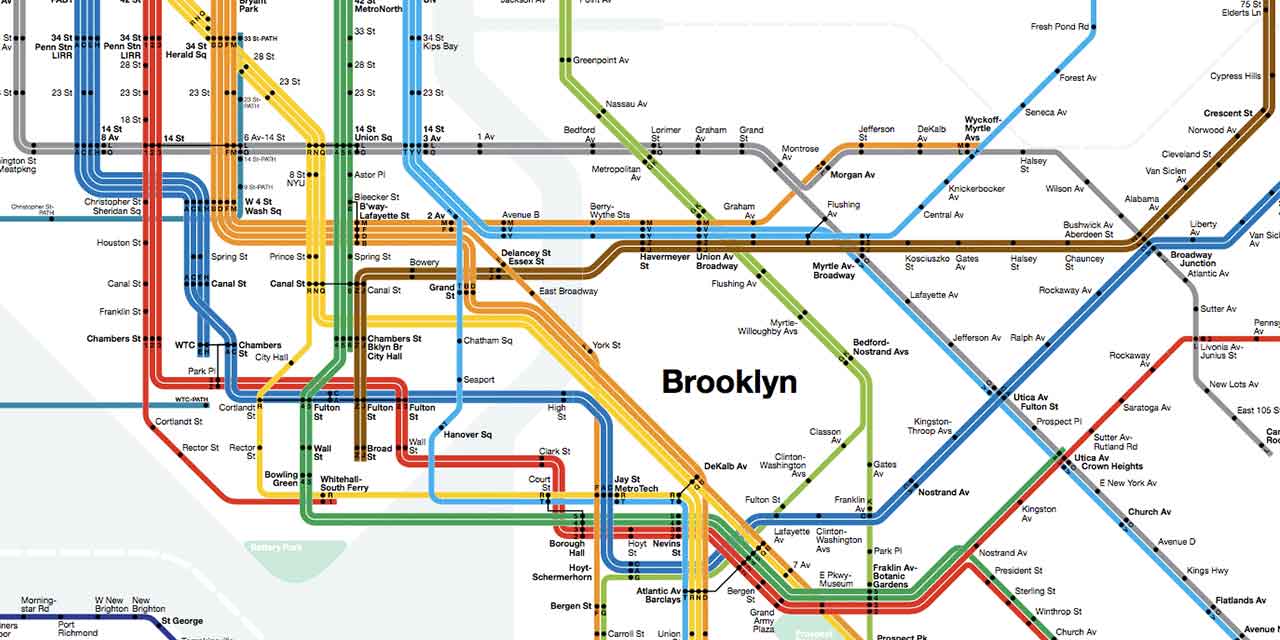 New York Subway Map 1973 - Massimo Vignelli (Source: Analogue 76 )