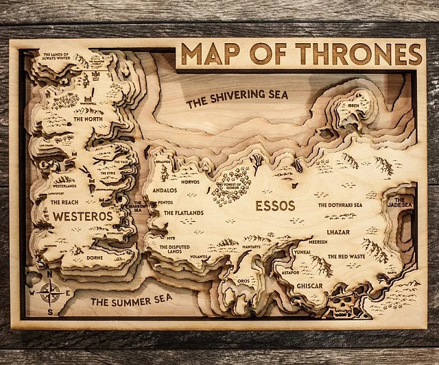 Game Of Thrones 3D wood map (Source: This is why I'm Broke )