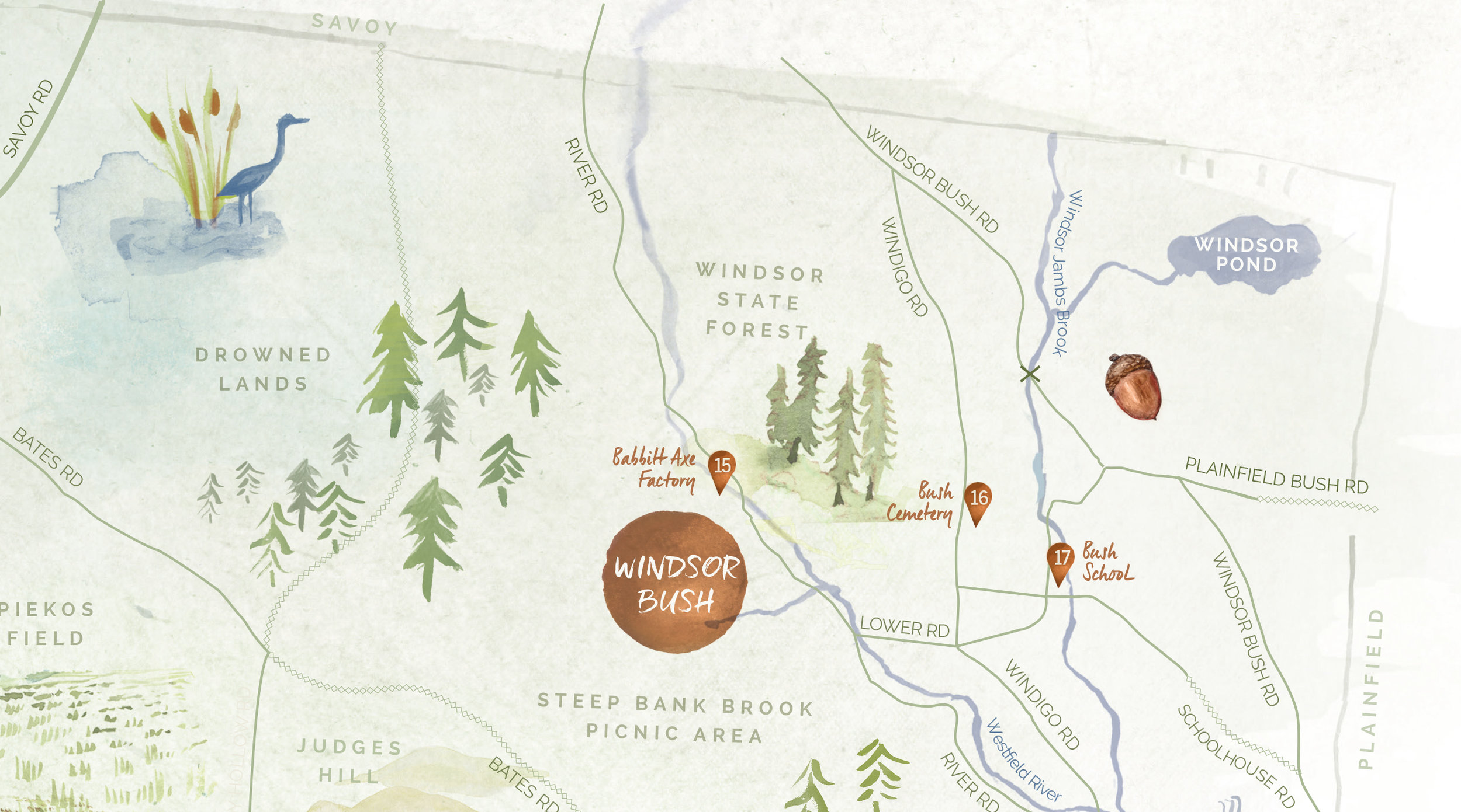 Detail of Illustrated map for Friends of Windsor