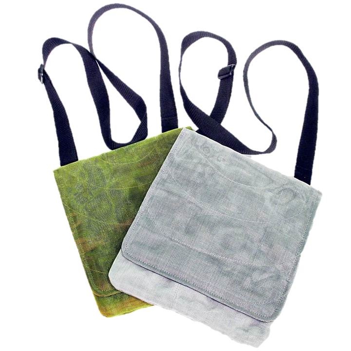 Grey and Green Handmade, Eco Friendly, Fair Trade, Upcycled, Cambodian Tablet Bags