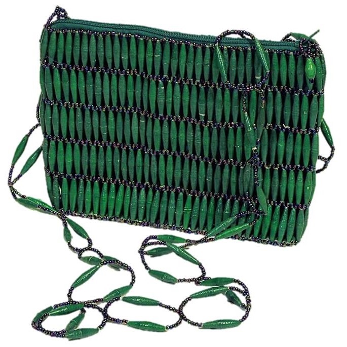 Green Handmade, Eco Friendly, Fair Trade, Upcycled, Ugandan Medium Beaded Handbag