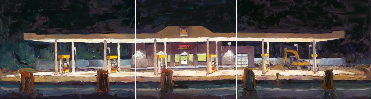 The new gas station, 10 p.m.