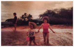 Old photograph of me and Will, Hawaii 1985