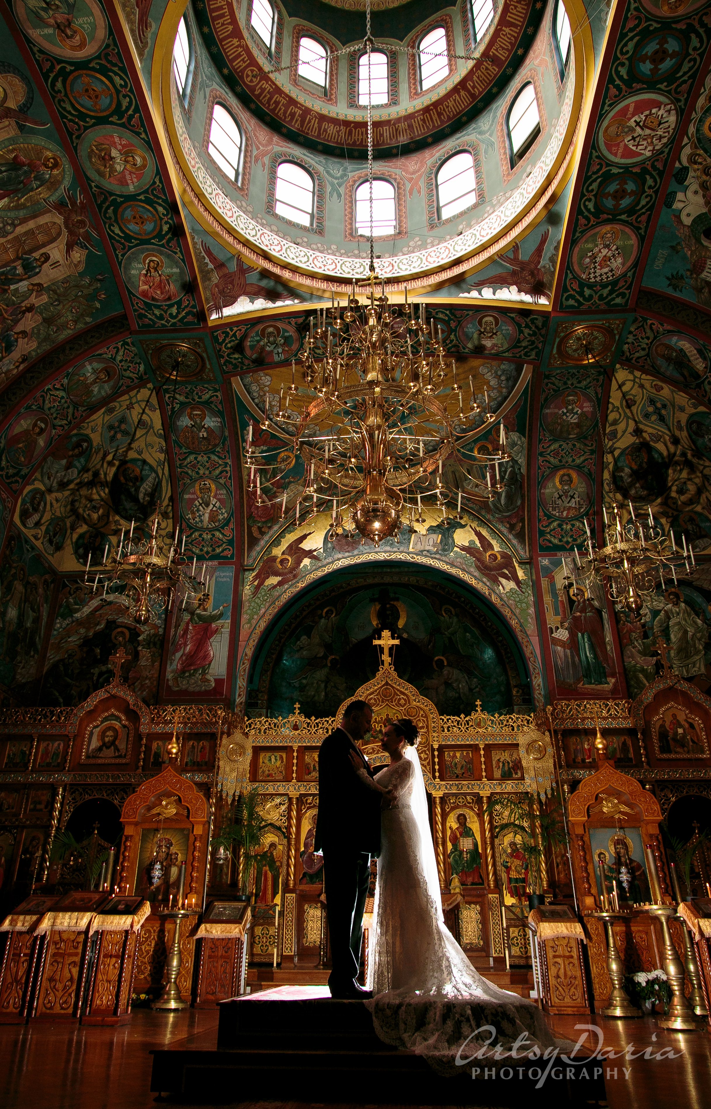 Irina's and Artak’s ceremony at the Russian Orthodox Holy Virgin Cathedral was so emotional and beautiful.