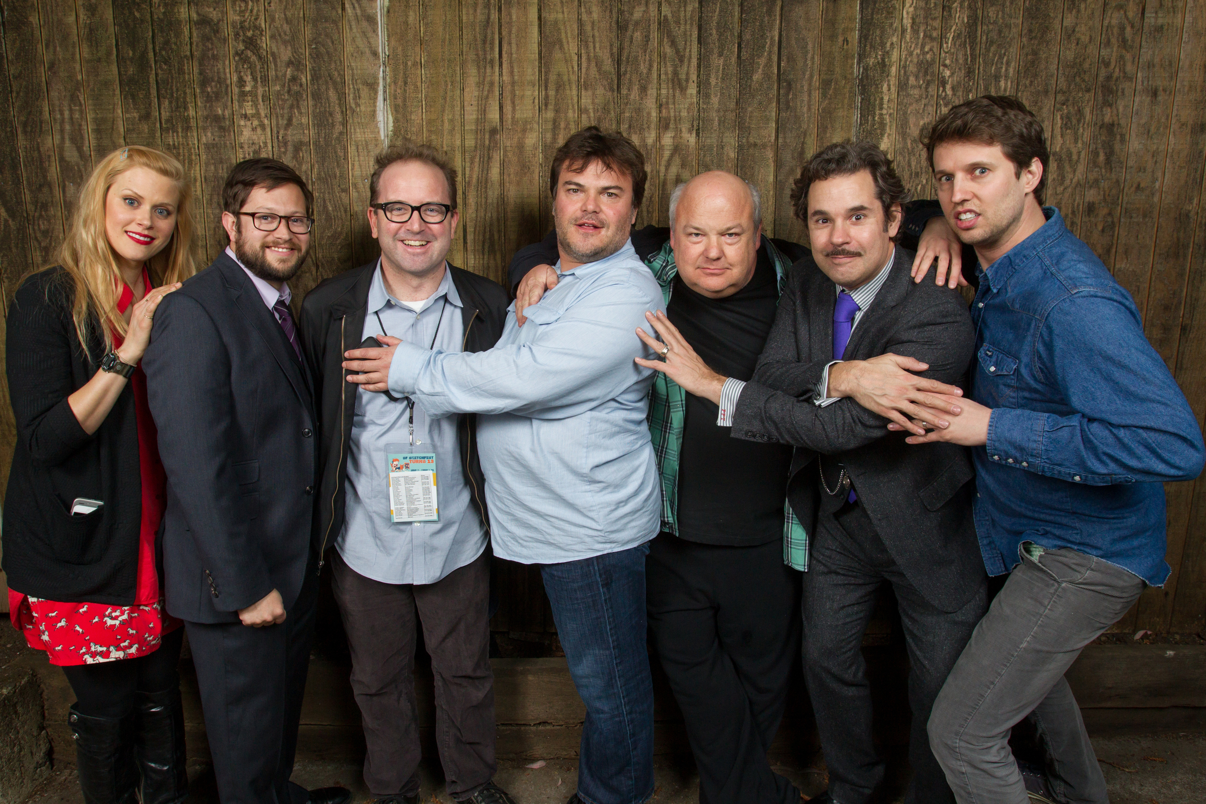 Janet Varney, David Owen, Jack Black, Kyle Gass, Paul F. Tompkins and Jon Heder. Photo by Jakub Mosur.