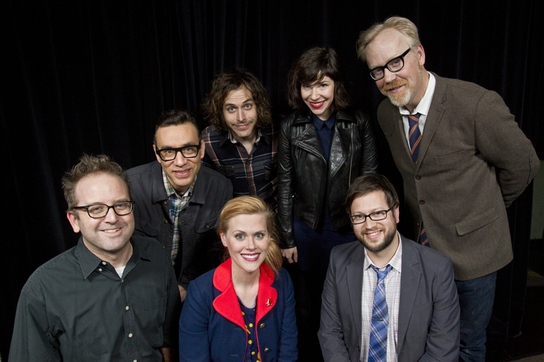 David Owen, Fred Armisen, Jonathan Krisel, Carrie Brownstein, Adam Savage and Janet Varney. Photo by Jakub Mosur.