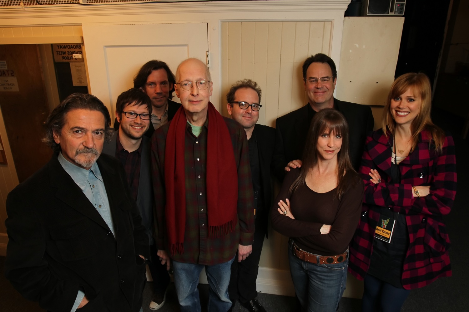 Don Novello, Carl Arnheiter, David Owen, Tom Davis, Dan Aykroyd, Laraine Newman and Janet Varney. Photo by Jakub Mosur.