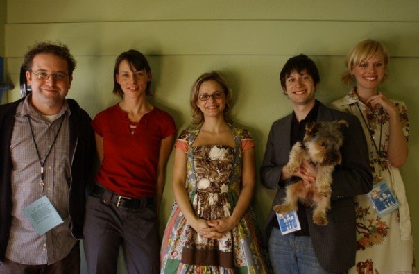 David Owen, Beth Lisick, Amy Sedaris and Janet Varney. Photo by Jakub Mosur.