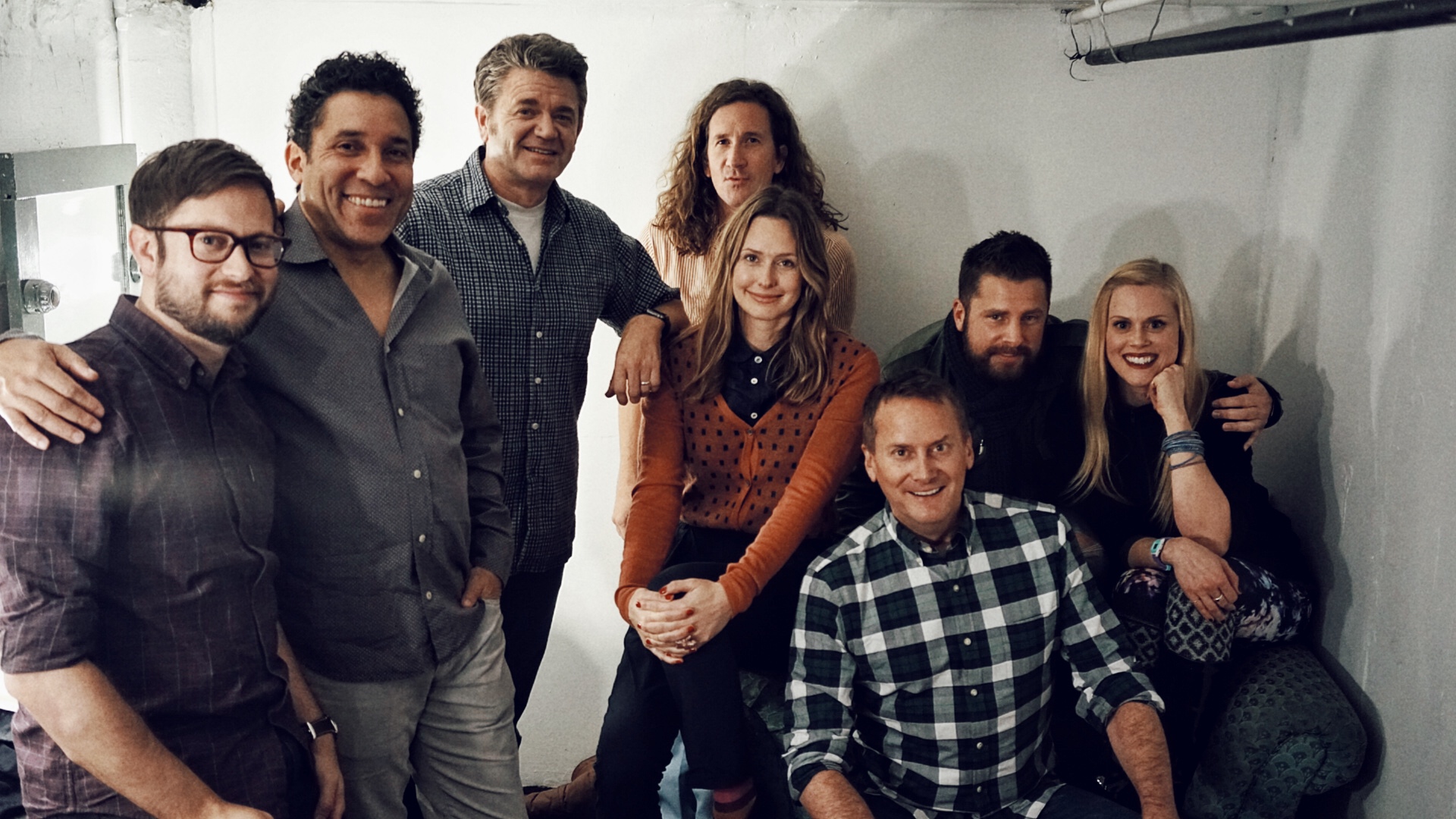 Theme Park 2016 with Cole Stratton, Oscar Nunez, John Michael Higgins, Ian Brennan, Jessica Makinson, Michael Hitchcock, James Roday and Janet Varney. Photo by Steve Agee.