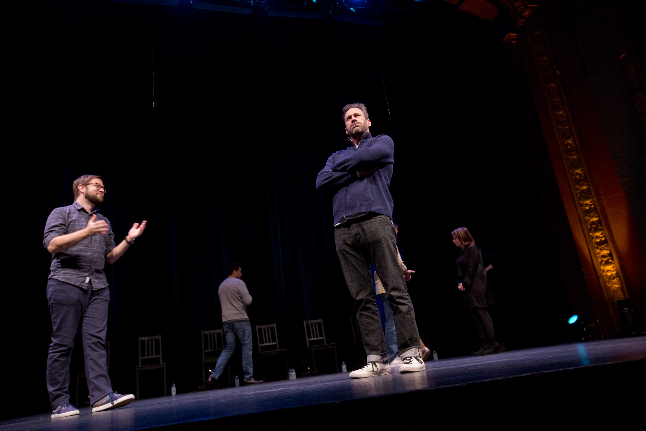 Cole Stratton and Jon Hamm at Theme Park Improv 2017 at SF Sketchfest. Photo by Tommy Lau.