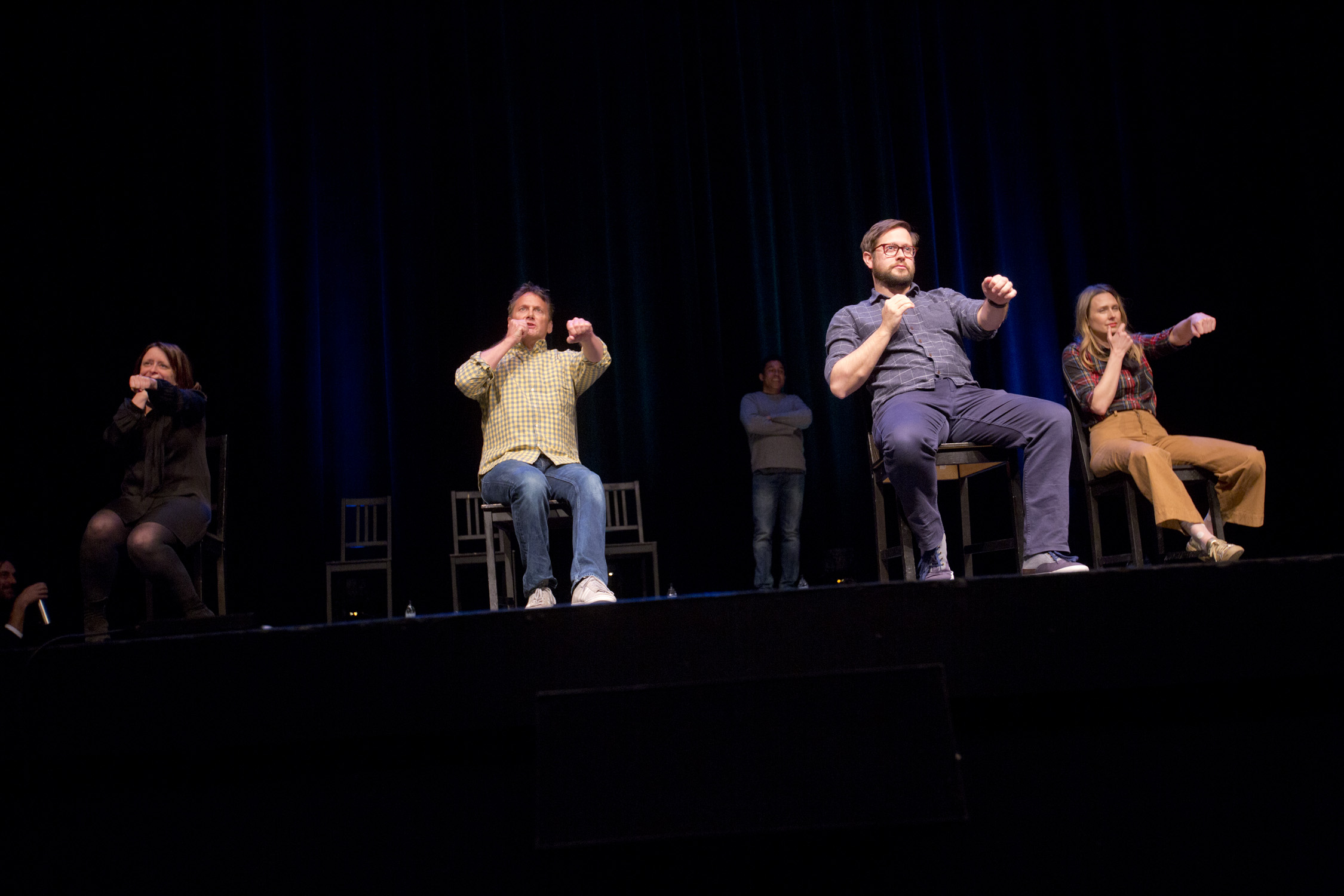 Rachel Dratch, Oscar Nunez, Cole Stratton and Jessica Makinson at Theme Park Improv 2017 at SF Sketchfest. Photo by Tommy Lau.