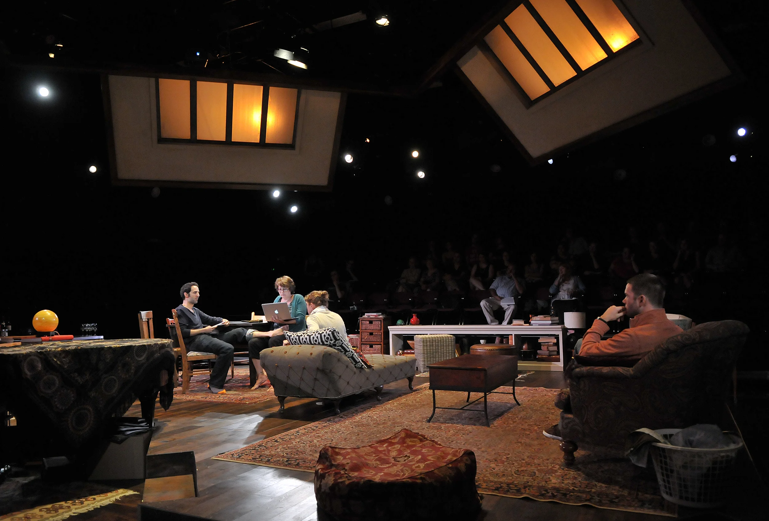 The cast of the SpeakEasy Stage Company production of TRIBES directed by M. Bevin O'Gara. Photo: Craig Bailey / Perspective Photo