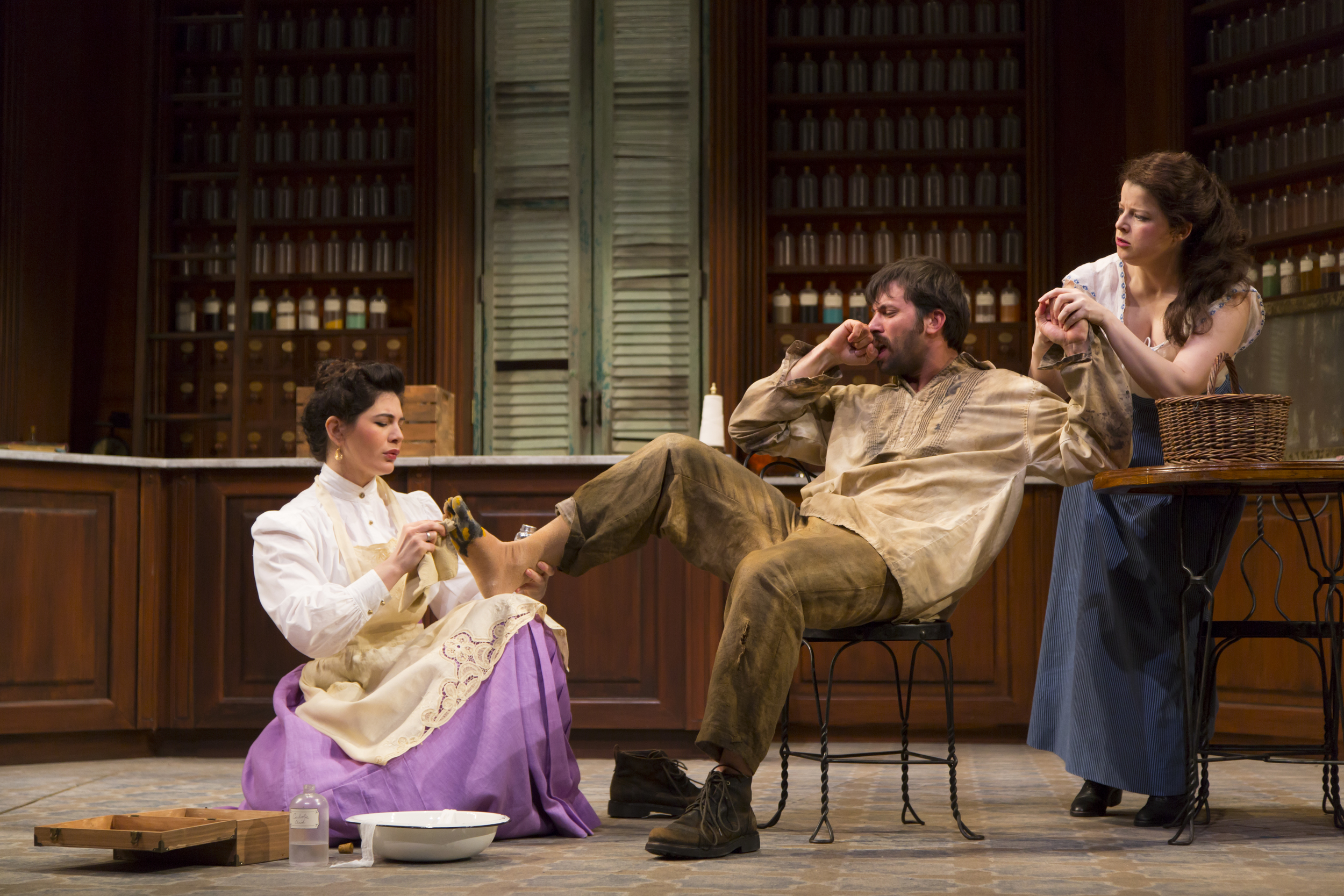  Christina Pumariega, Juan Javier Cardenas, and Rebecca Soler in the Huntington Theatre Company's production of Melinda Lopez's BECOMING CUBA.  March 28 - May 3, 2014 at South End / Calderwood Pavilion at the BCA. huntingtontheatre.org. Photo T. Char
