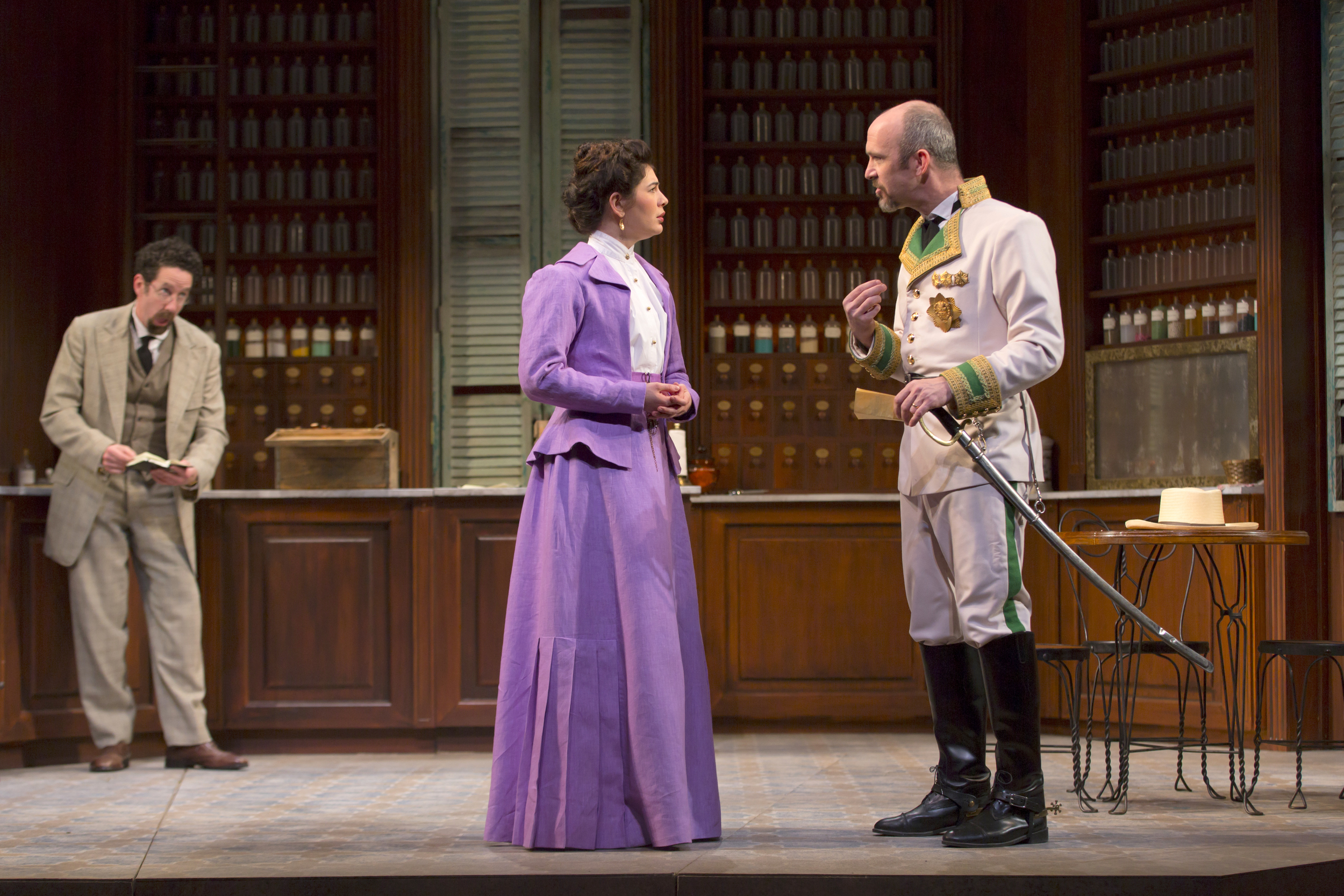  Christopher Tarjan, Christina Pumariega, and Christopher Burns in the Huntington Theatre Company's production of Melinda Lopez's BECOMING CUBA.  March 28 - May 3, 2014 at South End / Calderwood Pavilion at the BCA. huntingtontheatre.org. Photo T. Ch
