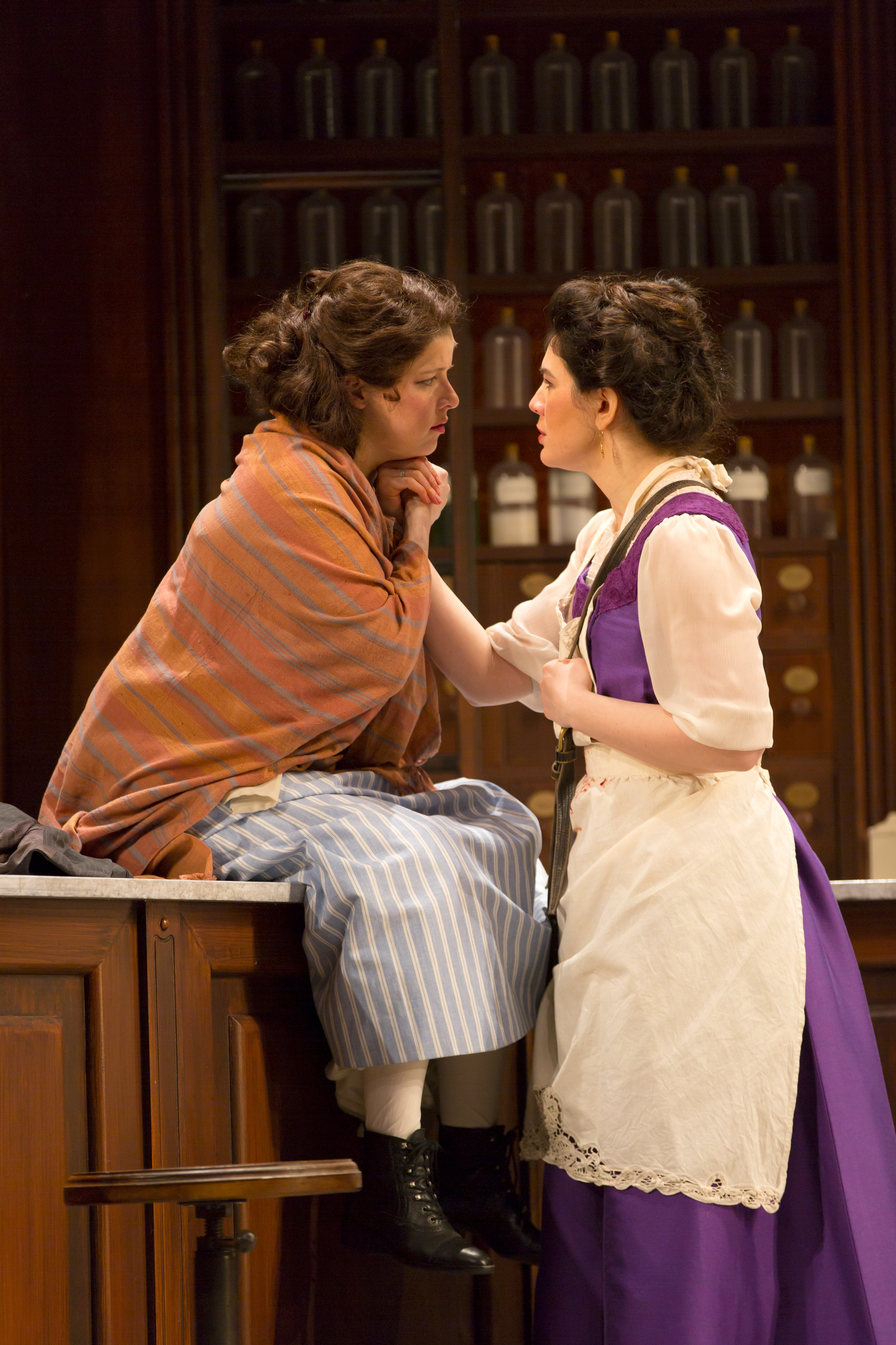  Rebecca Soler and Christina Pumariega in the Huntington Theatre Company's production of Melinda Lopez's BECOMING CUBA.  March 28 - May 3, 2014 at South End / Calderwood Pavilion at the BCA. huntingtontheatre.org. Photo T. Charles Erickson 