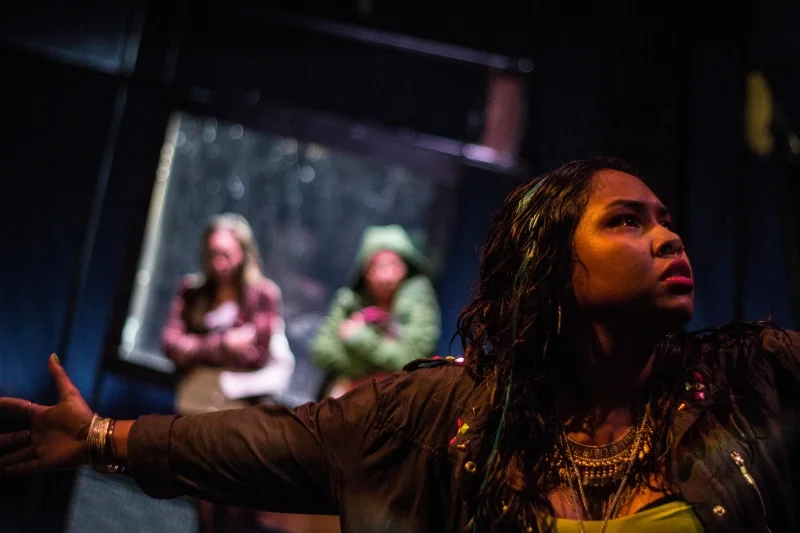 Stephanie Recio, Pearl Shin (Girl 2), and Ally Dawson in The Chronicles of Kalki . Photo: Paul Fox
