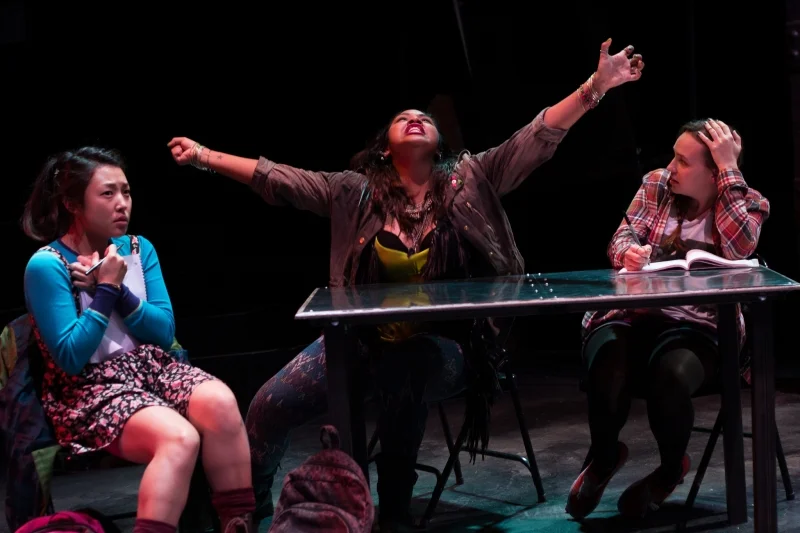 Pearl Shin, Ally Dawson, and Stephanie Recio in The Chronicles of Kalki . Photo: Paul Fox